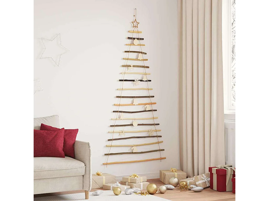 Weihnachtsbaum mit 100 LEDs Natur 180 cm Esche massiv