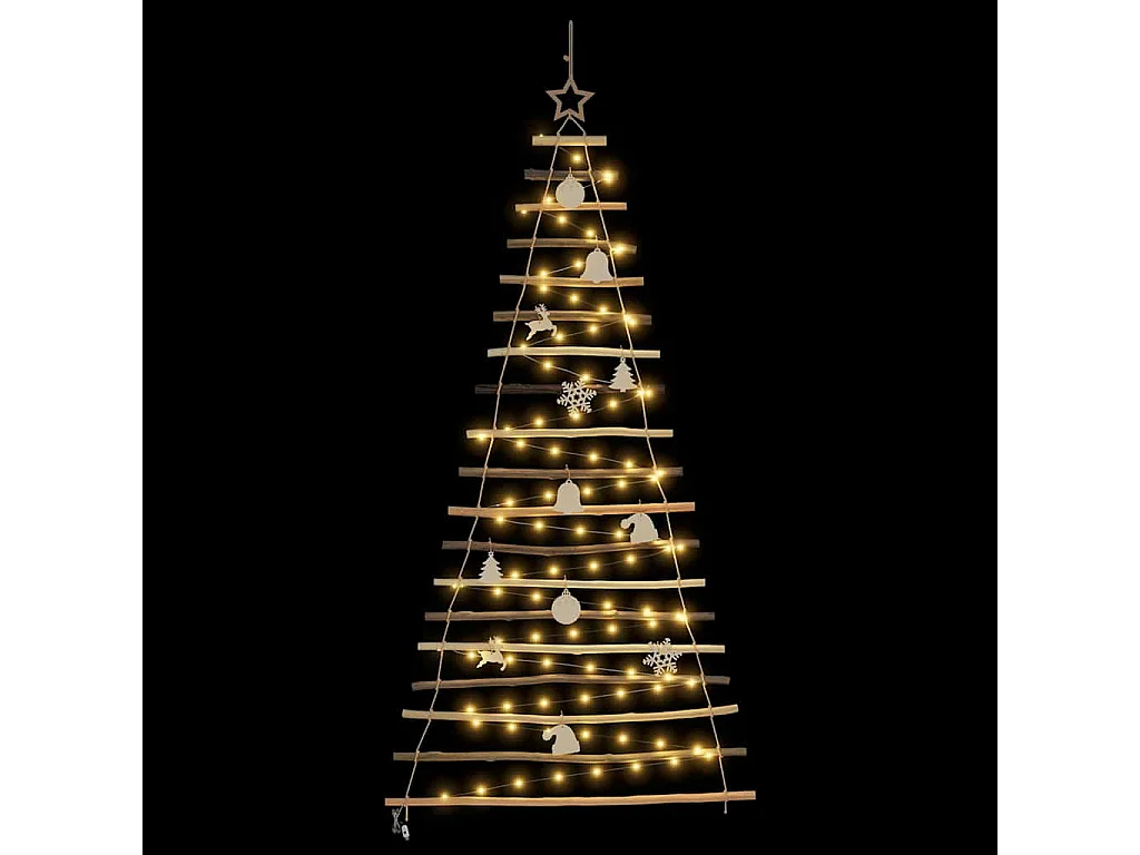 Weihnachtsbaum mit 100 LEDs Natur 180 cm Esche massiv