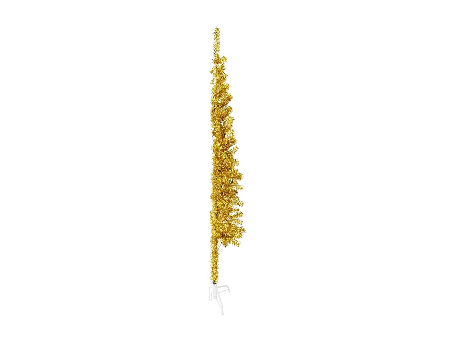 Albero di Natale artificiale mezzo sottile con supporto oro 150 cm