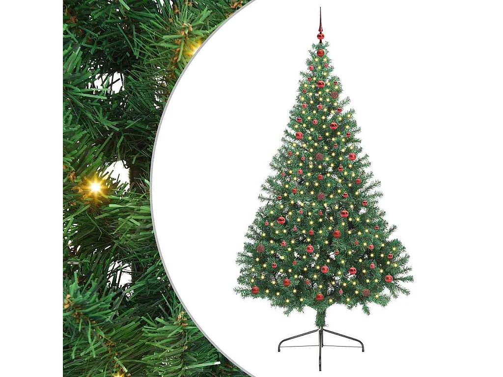 Sapin de Noël artificiel pré-éclairé Vert 240 cm PVC