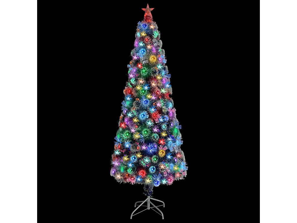 Vooraf verlichte kunstkerstboom van wit/blauw glasvezel