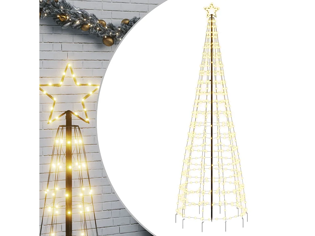 LED-kerstboom met palen 570 warmwitte LED's 300 cm
