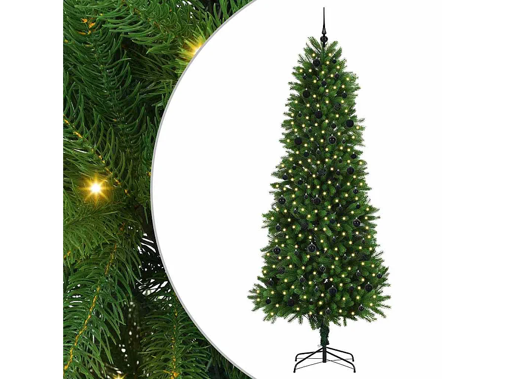 Sapin de Noël avec 300 LED avec support Vert 240 cm PE