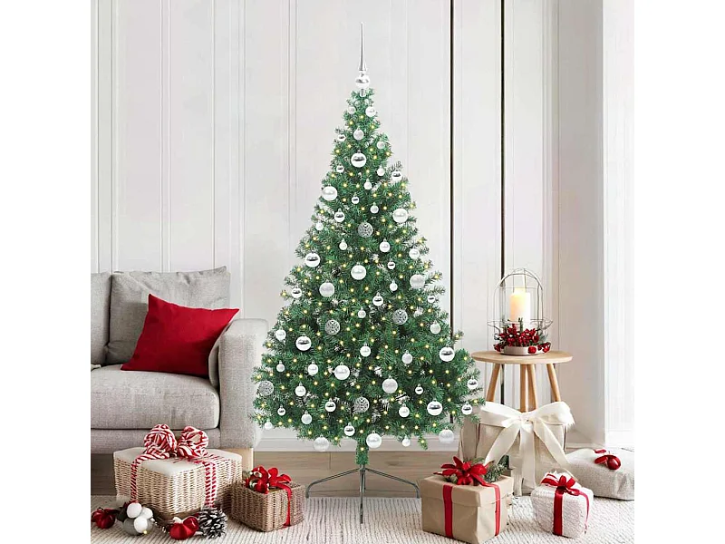 Sapin de Noël artificiel pré-éclairé Vert 180 cm PVC