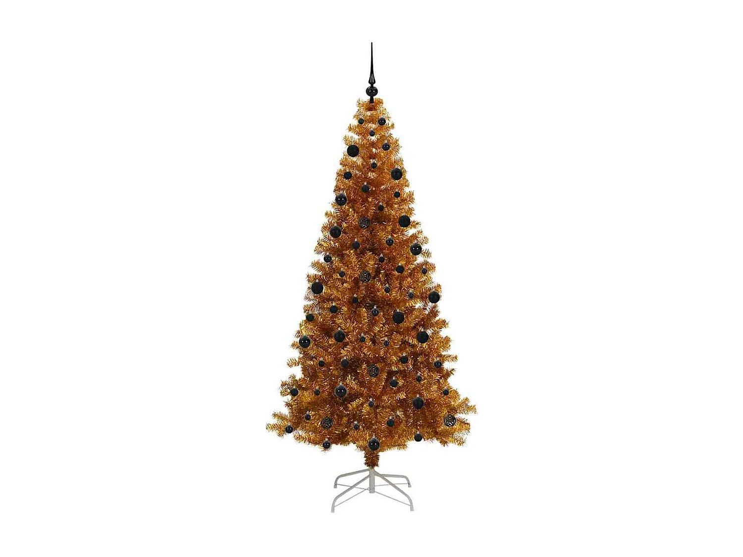Sapin de Noël avec 300 LED avec support Doré 210 cm PET