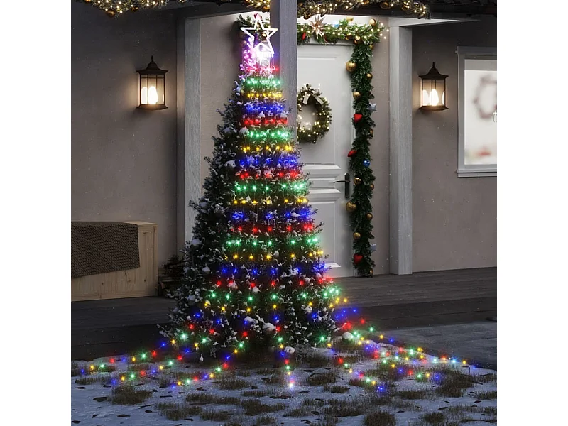 Kerstboom guirlande 320 gekleurde LED's 375 cm