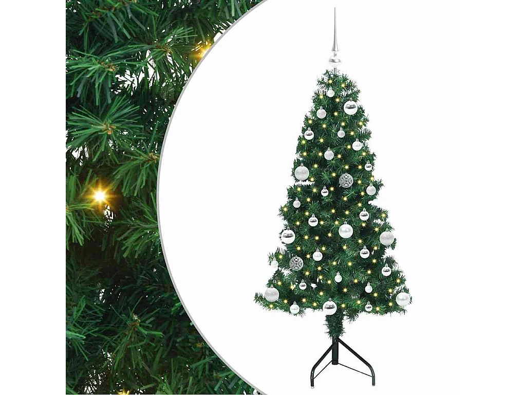 Kunstkerstboom hoek Groen 150 cm PVC en metaal