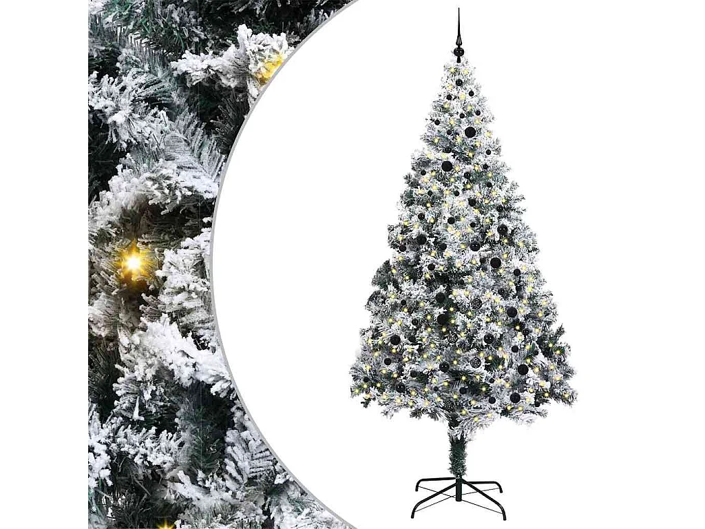 Künstlicher Weihnachtsbaum Grün 240 cm PVC, Stahl und Kunststoff