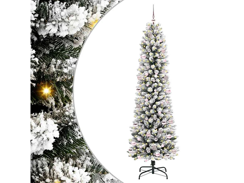 Albero di Natale artificiale con 300 LED verde e bianco 240 cm