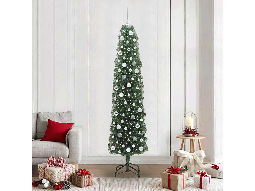 Albero di Natale artificiale Verde 210 cm PVC e acciaio e plastica