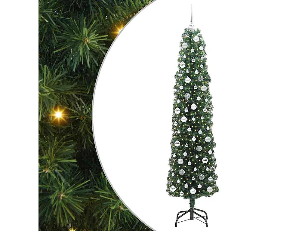 Albero di Natale artificiale Verde 210 cm PVC e acciaio e plastica
