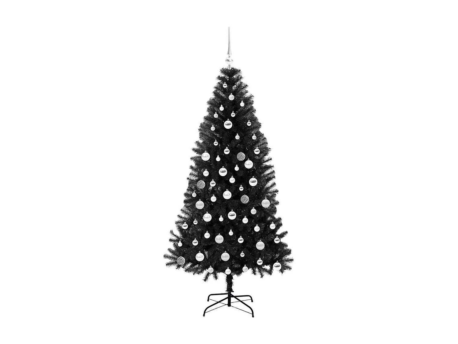 Sapin de Noël avec 300 LED avec support Noir 180 cm PVC