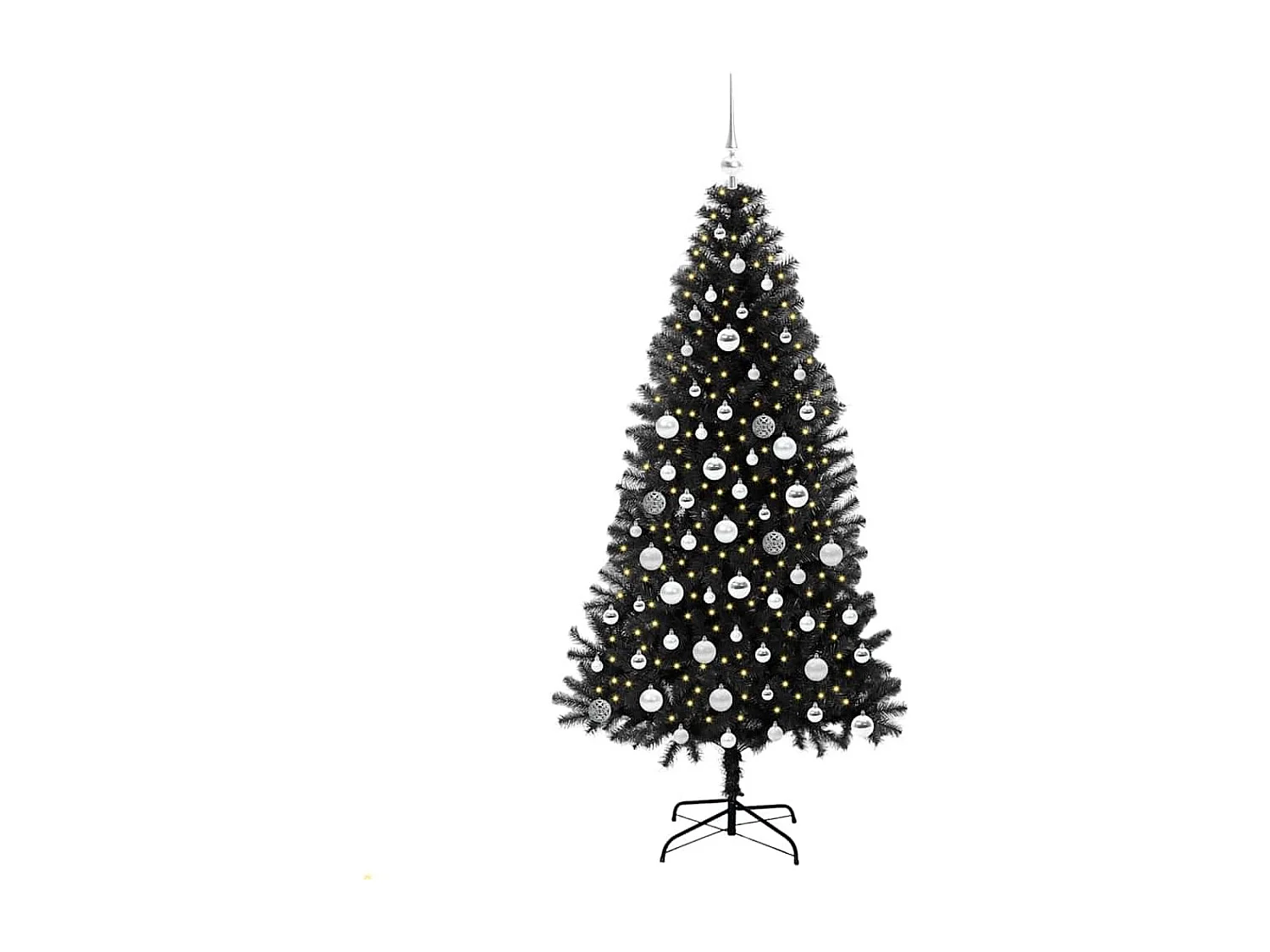 Albero di Natale con 300 LED con supporto Nero 180 cm PVC