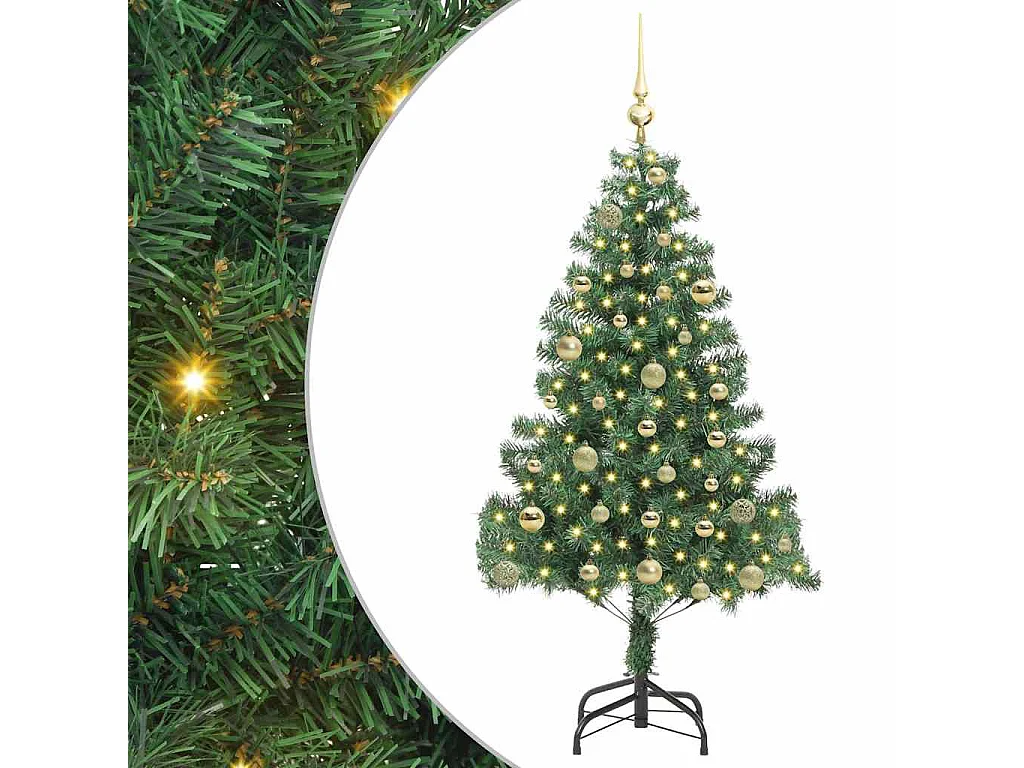 Sapin de Noël avec 150 LED avec support Vert 150 cm PVC