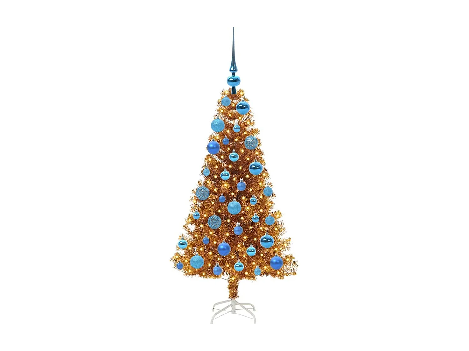 Kerstboom met 150 LED's met standaard Goud 120 cm PET