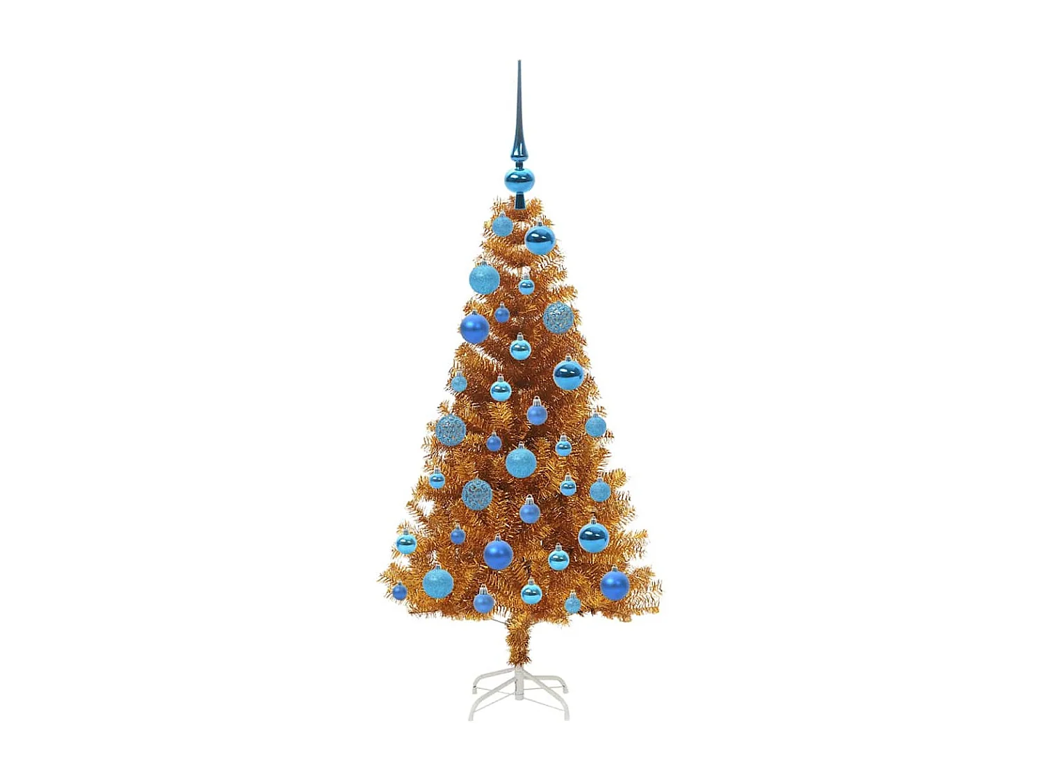 Kerstboom met 150 LED's met standaard Goud 120 cm PET