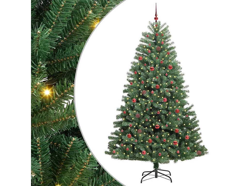 Albero di Natale artificiale con rami incernierati verde 240 cm