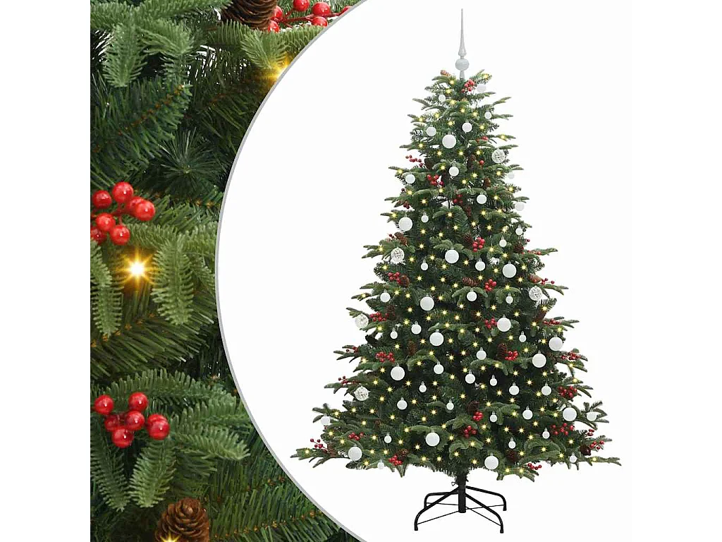 Künstlicher Weihnachtsbaum Grün 180 cm PVC, Metall und Kunststoff