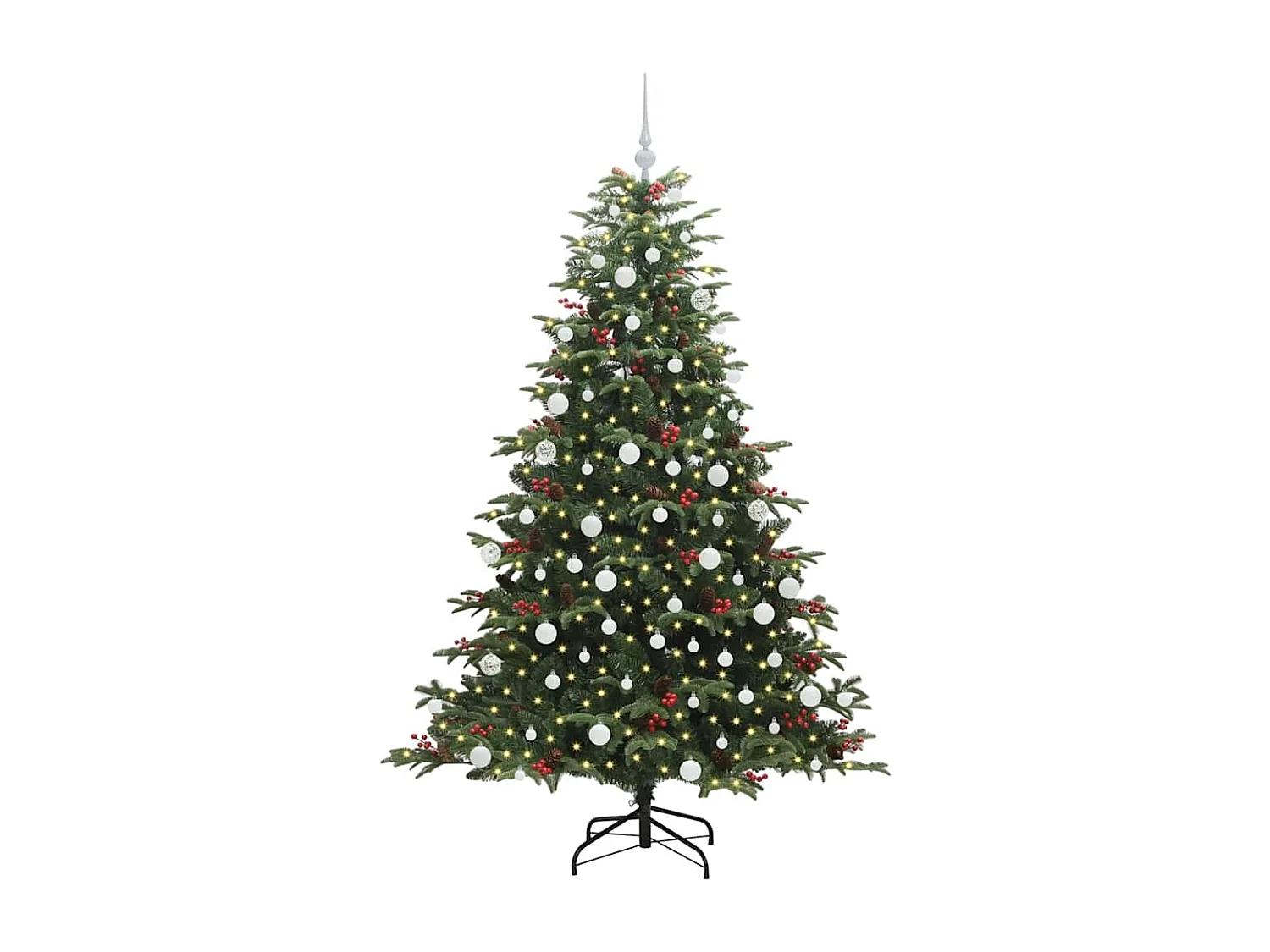 Künstlicher Weihnachtsbaum Grün 180 cm PVC, Metall und Kunststoff