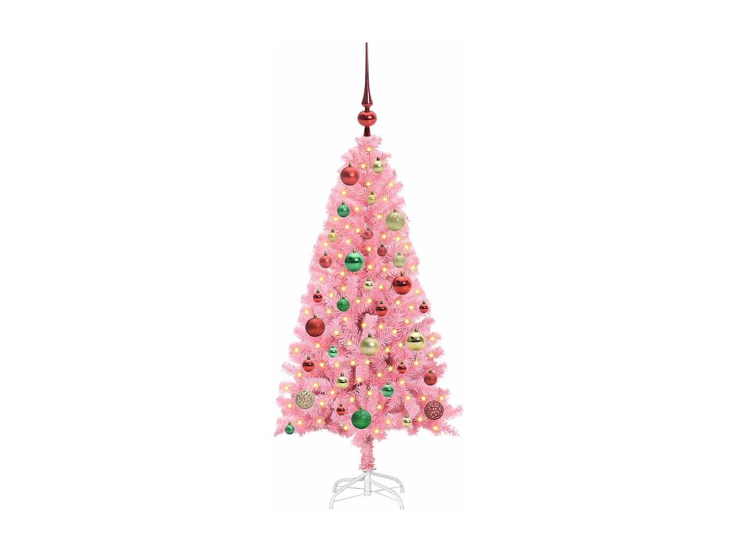 Weihnachtsbaum mit 150 LEDs mit Ständer Pink 120 cm PVC