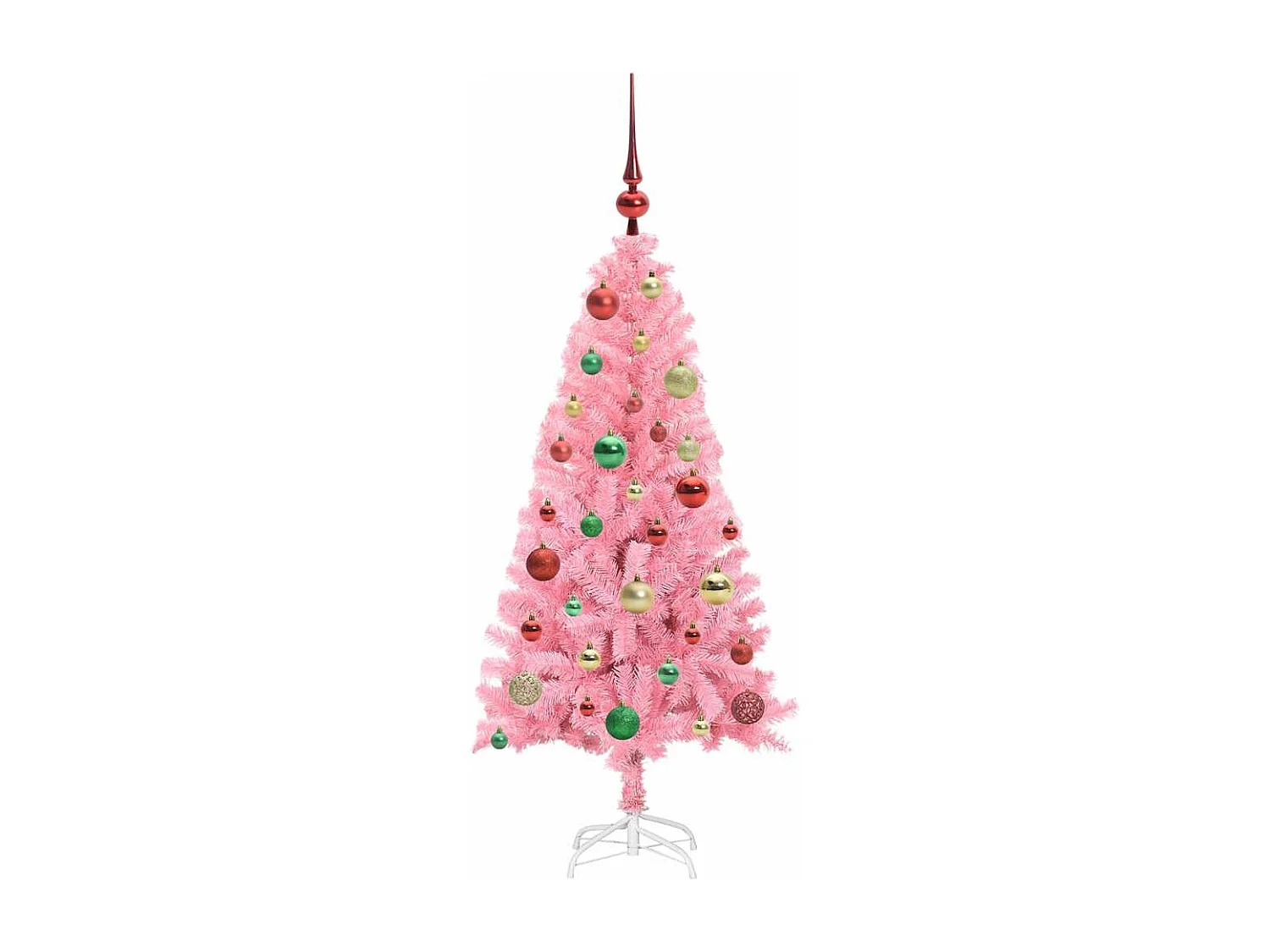 Sapin de Noël avec 150 LED avec support Rose 120 cm PVC