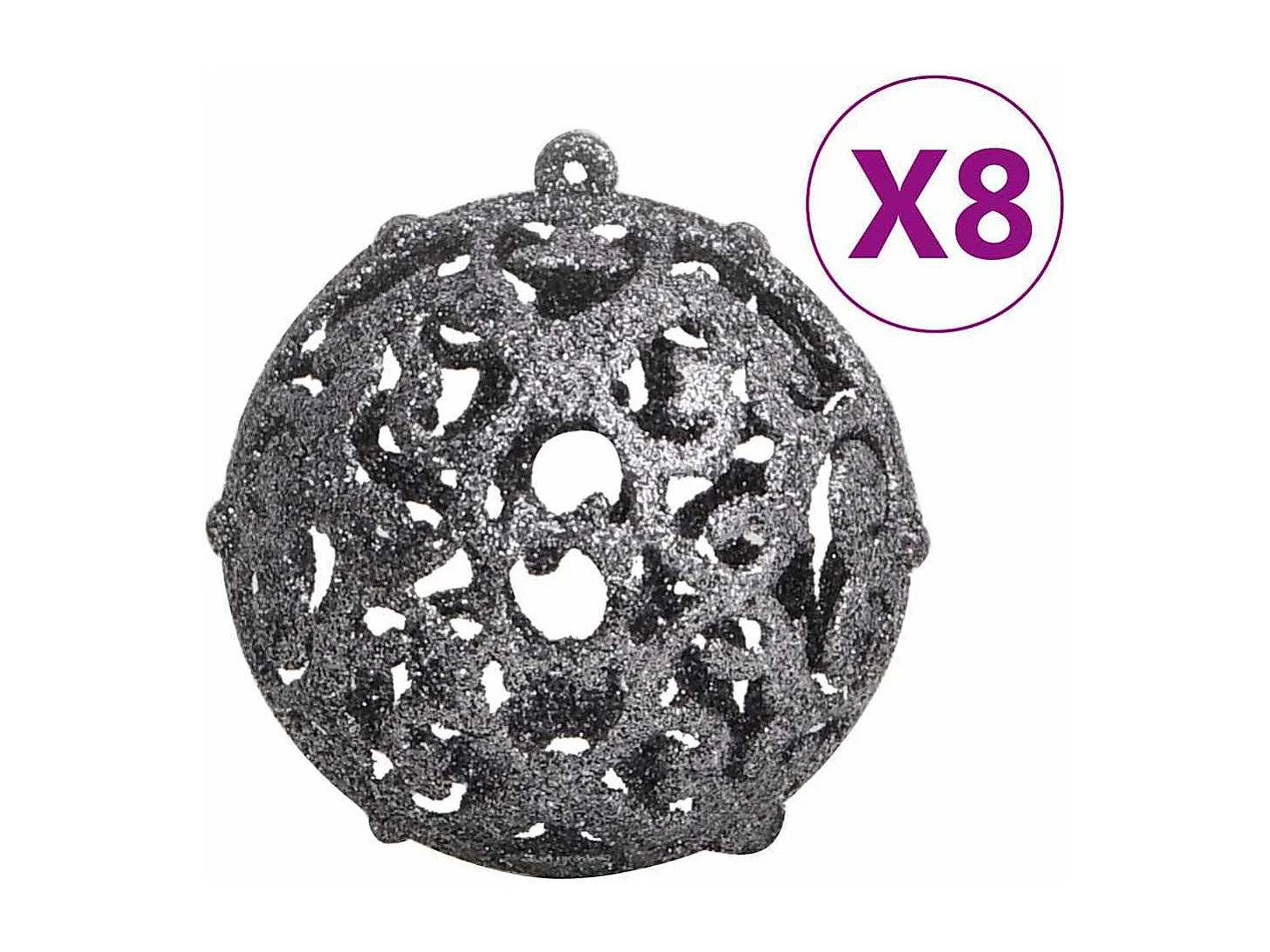 Ensemble de boules de Noël 111 pièces blanc et gris polystyrène