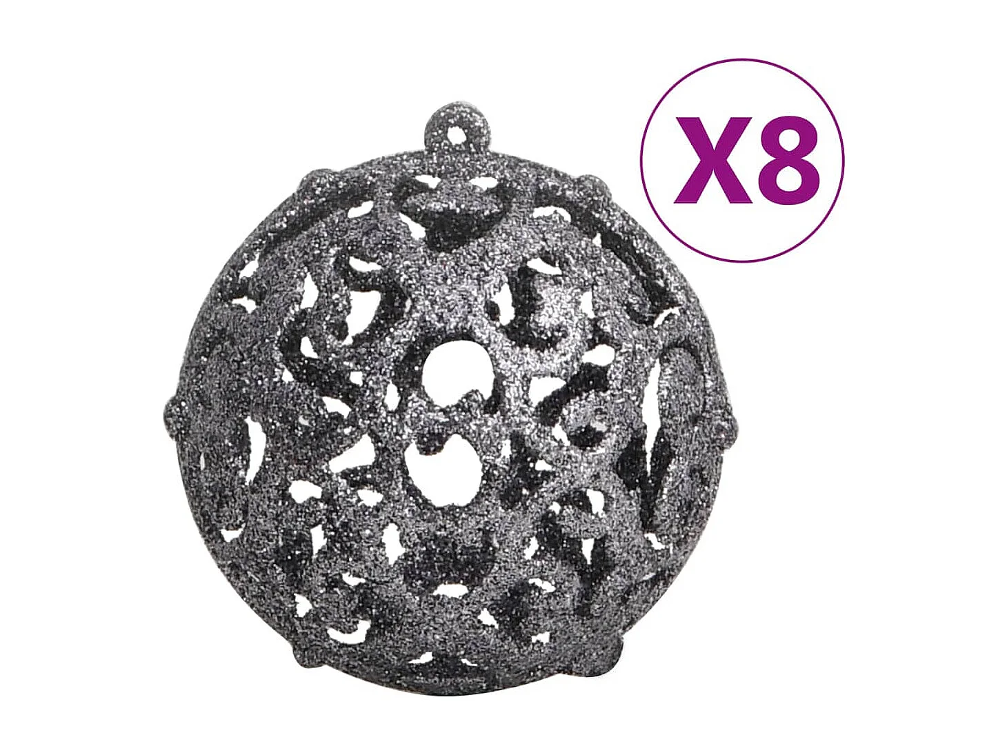 Ensemble de boules de Noël 111 pièces blanc et gris polystyrène