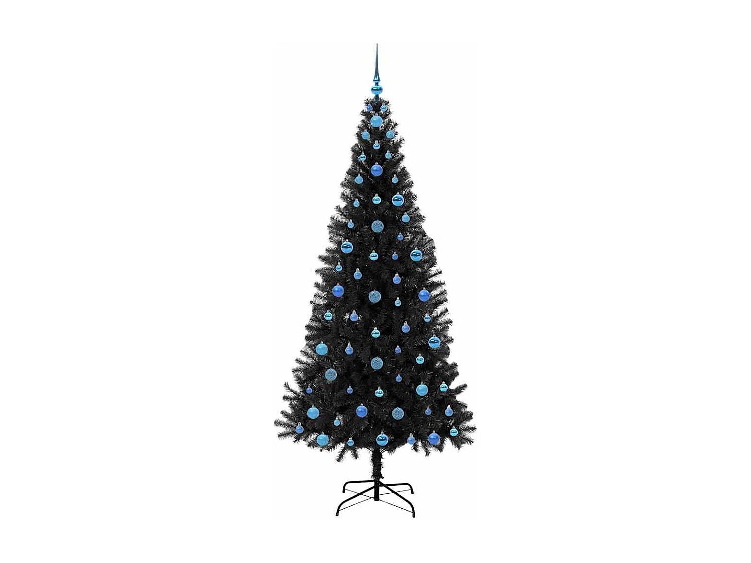 Weihnachtsbaum mit 300 LEDs mit Ständer Schwarz 210 cm PVC