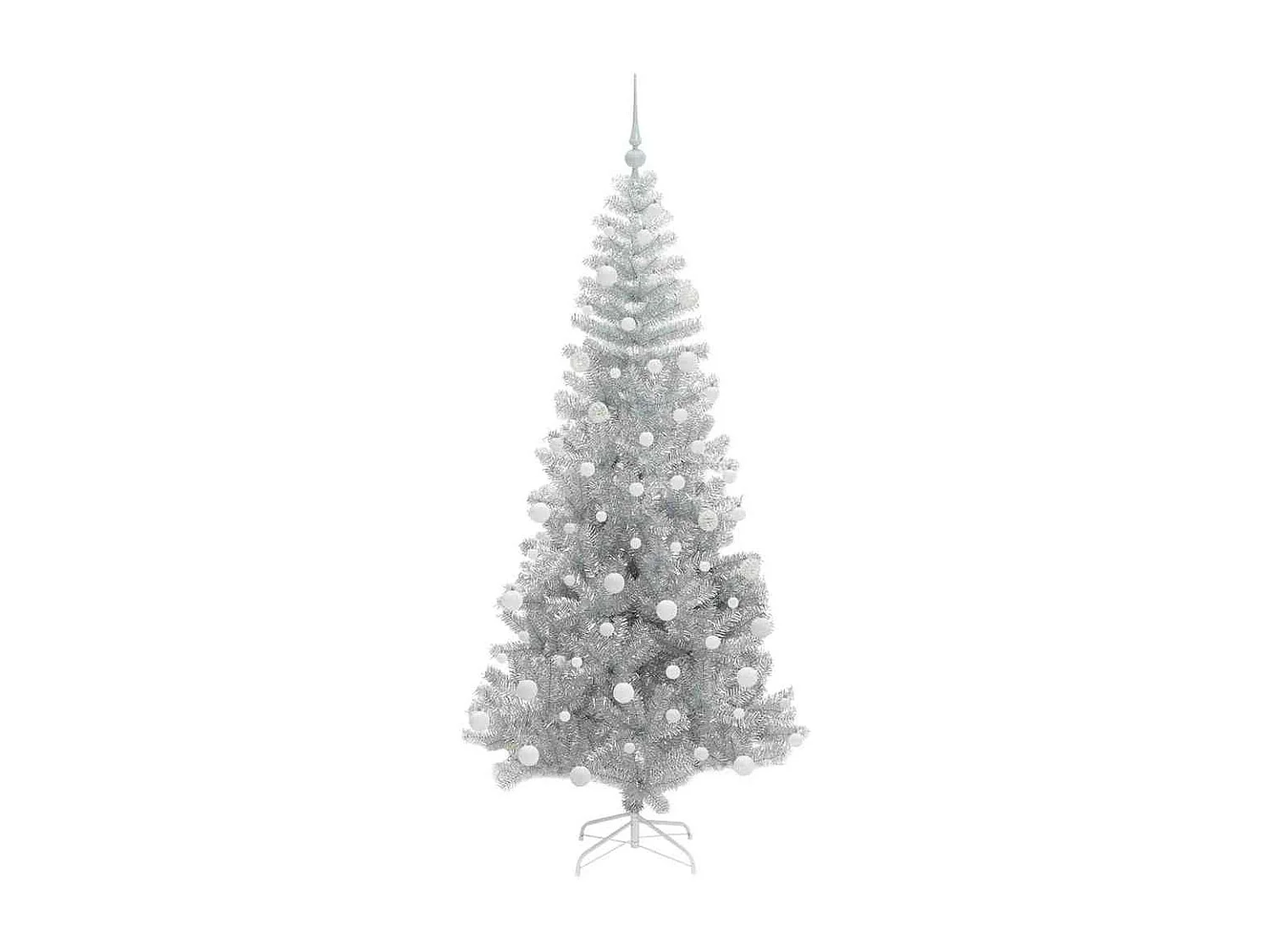 Weihnachtsbaum mit 300 LEDs mit Ständer Silber 180 cm PET