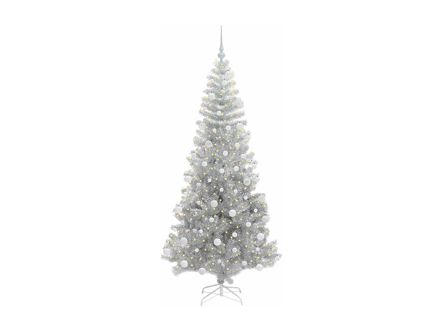 Kerstboom met 300 LED's met standaard Zilver 180 cm PET