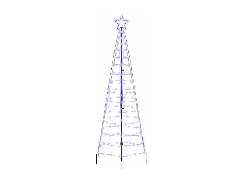 Arbre de Noël LED avec piquets au sol Bleu 250 cm Fer