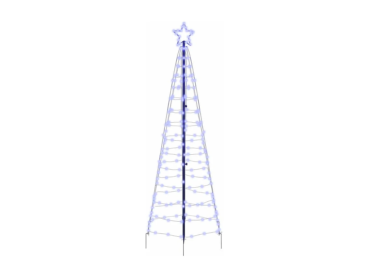 Arbre de Noël LED avec piquets au sol Bleu 250 cm Fer