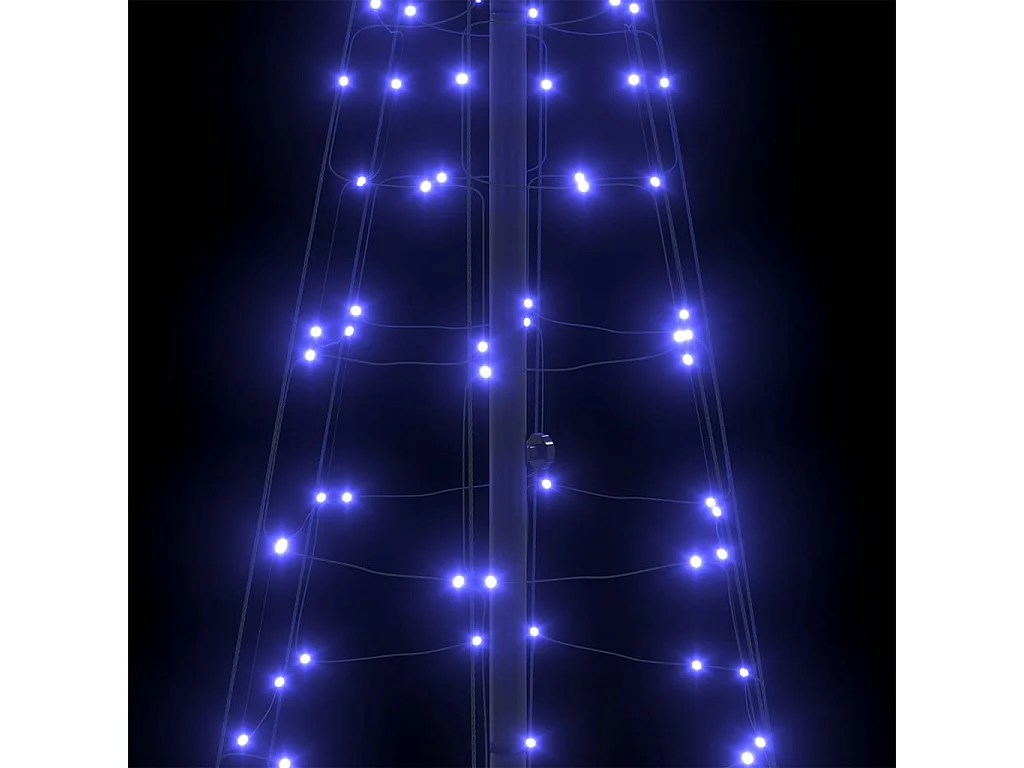 Arbre de Noël LED avec piquets au sol Bleu 250 cm Fer