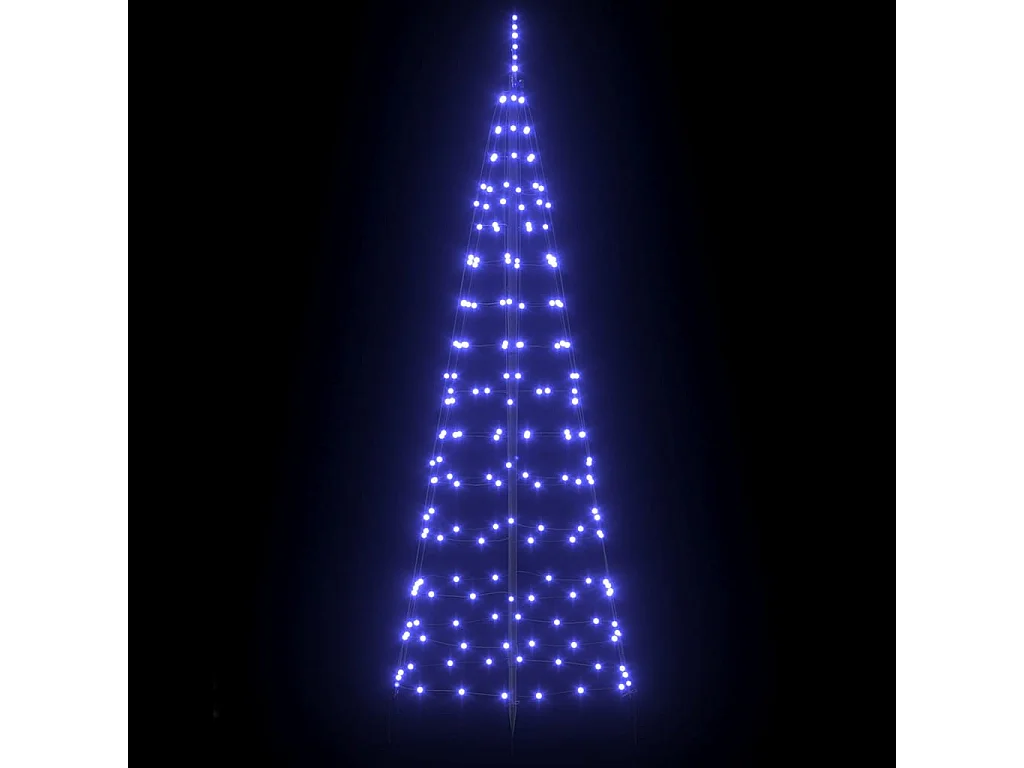 Albero di Natale a LED con picchetti da terra Blu 250 cm Ferro