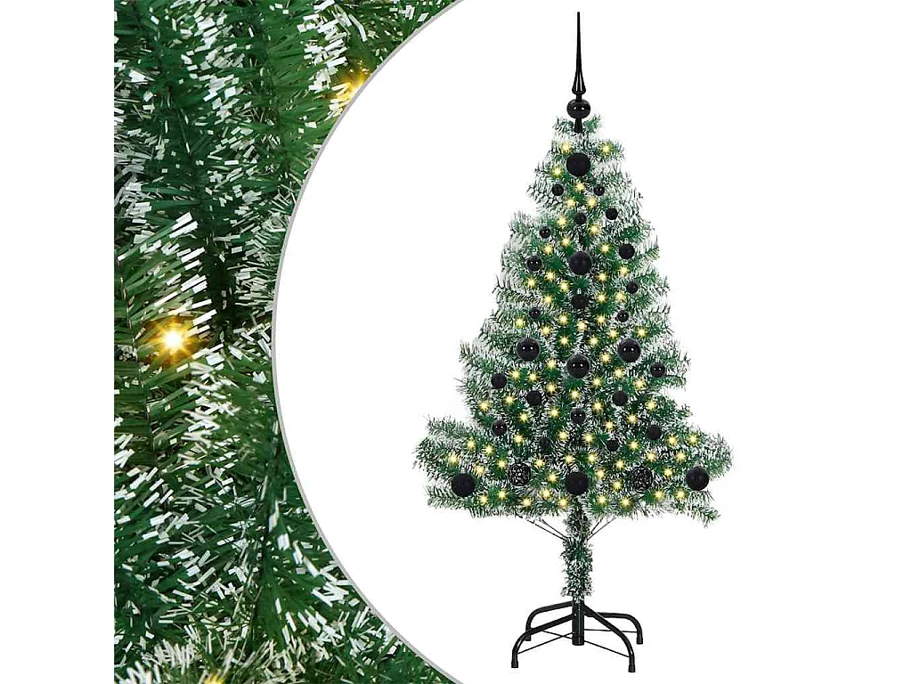 Arbre de Noël artificiel floconné de neige avec lumière LED