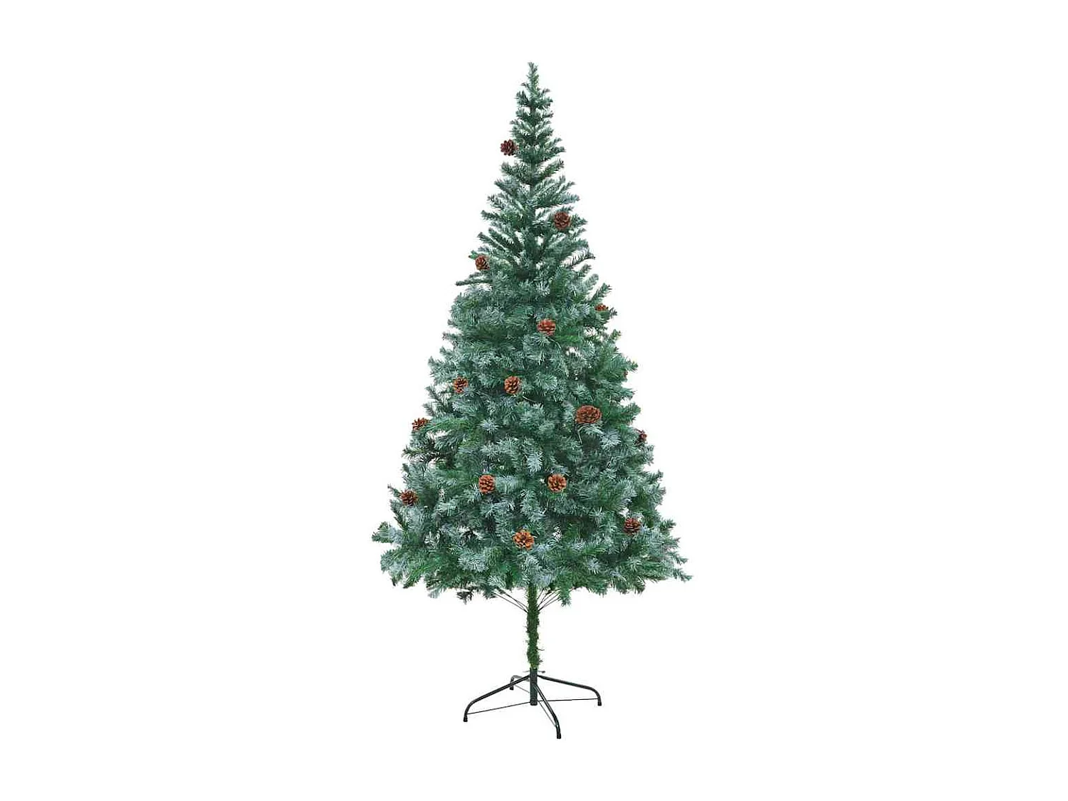 Künstlicher Weihnachtsbaum mit 300 LEDs Grün 210 cm PVC und Stahl