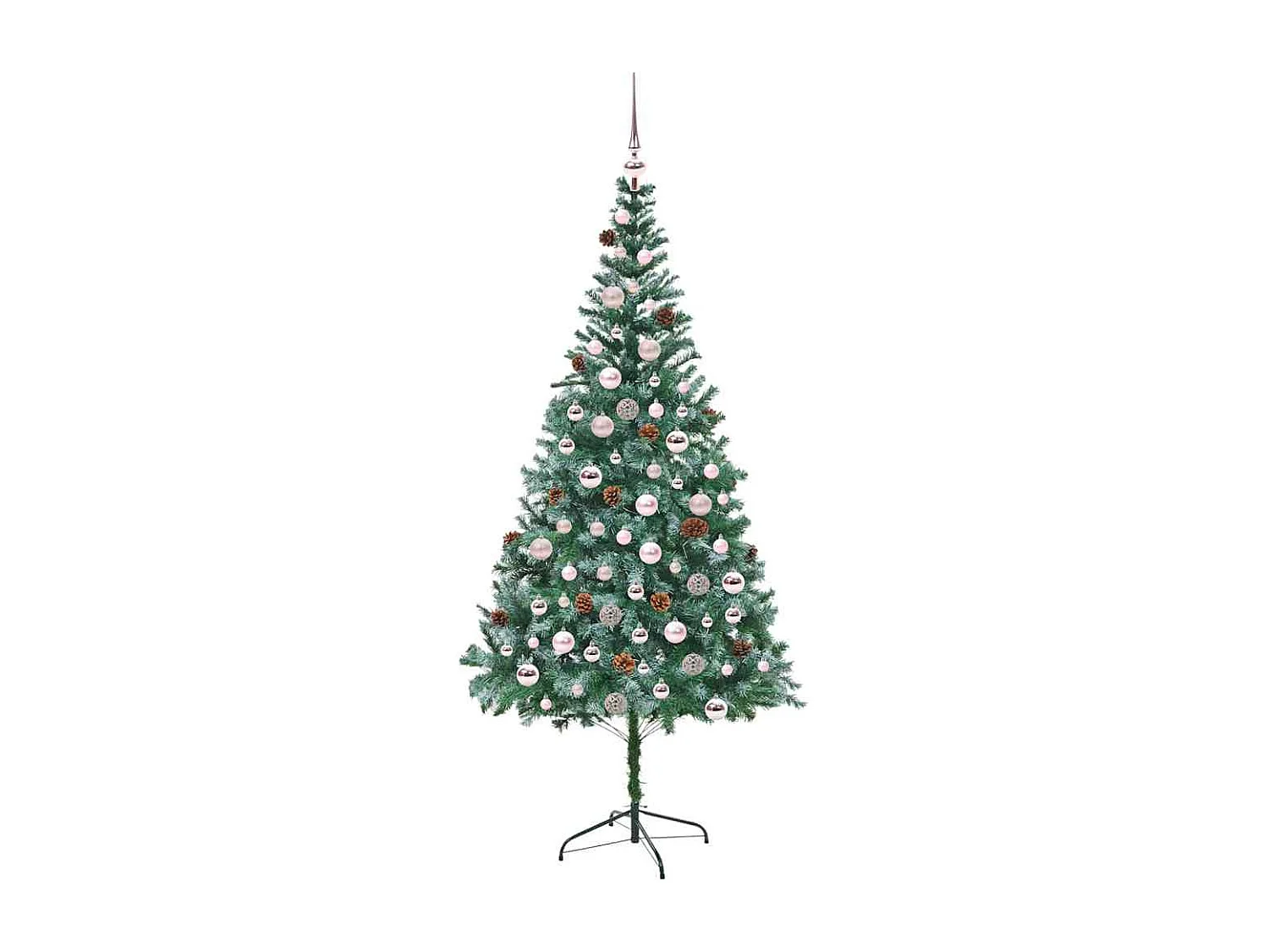 Künstlicher Weihnachtsbaum mit 300 LEDs Grün 210 cm PVC und Stahl