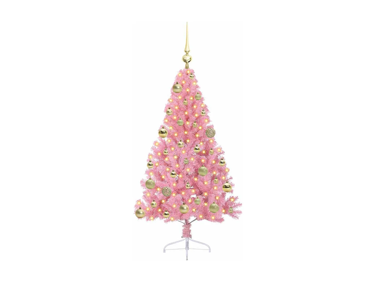 Sapin de Noël artificiel pré-éclairé Rose 120 cm PVC