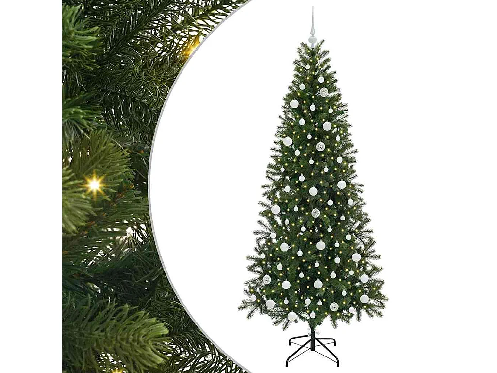 Sapin de Noël artificiel avec 300 LED Vert 210 cm PE et PVC