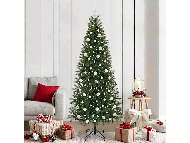 Kunstkerstboom met 300 LED's Groen 210 cm PE en PVC