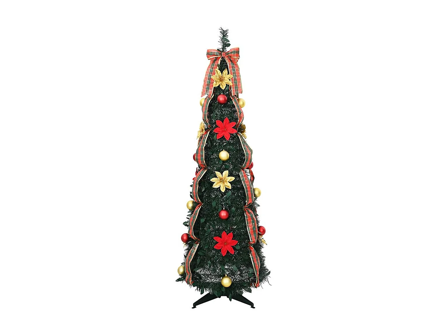 Albero di Natale artificiale con 100 LED Verde 150 cm PVC