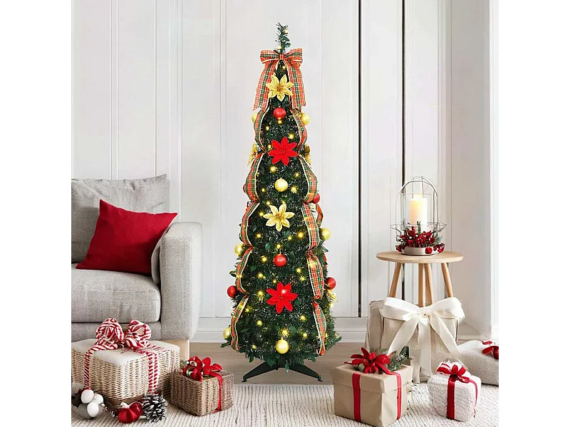Albero di Natale artificiale con 100 LED Verde 150 cm PVC