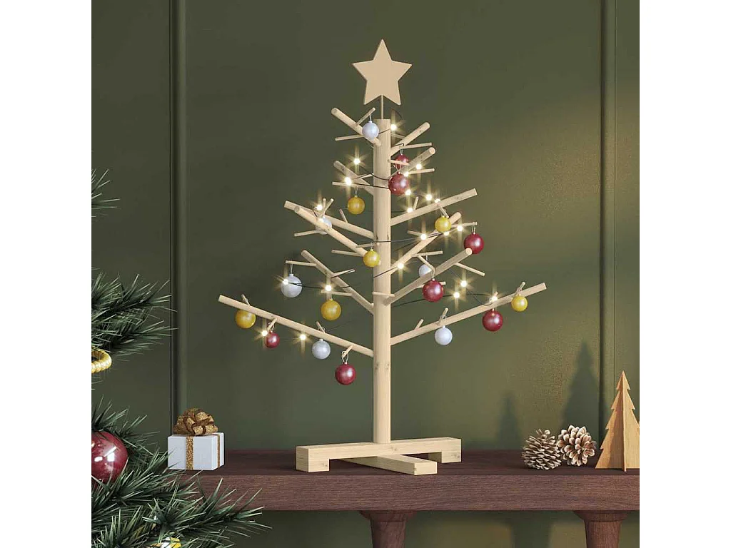 Naturholz-Weihnachtsbaum 75 cm, Kiefernholz massiv