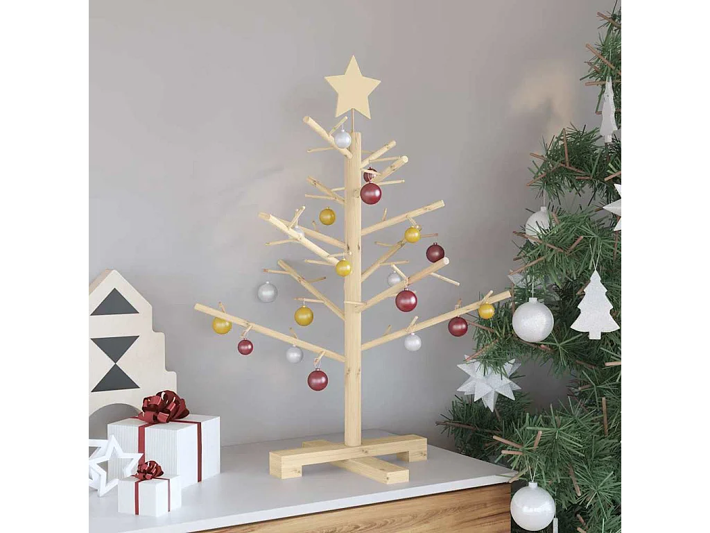 Naturholz-Weihnachtsbaum 75 cm, Kiefernholz massiv