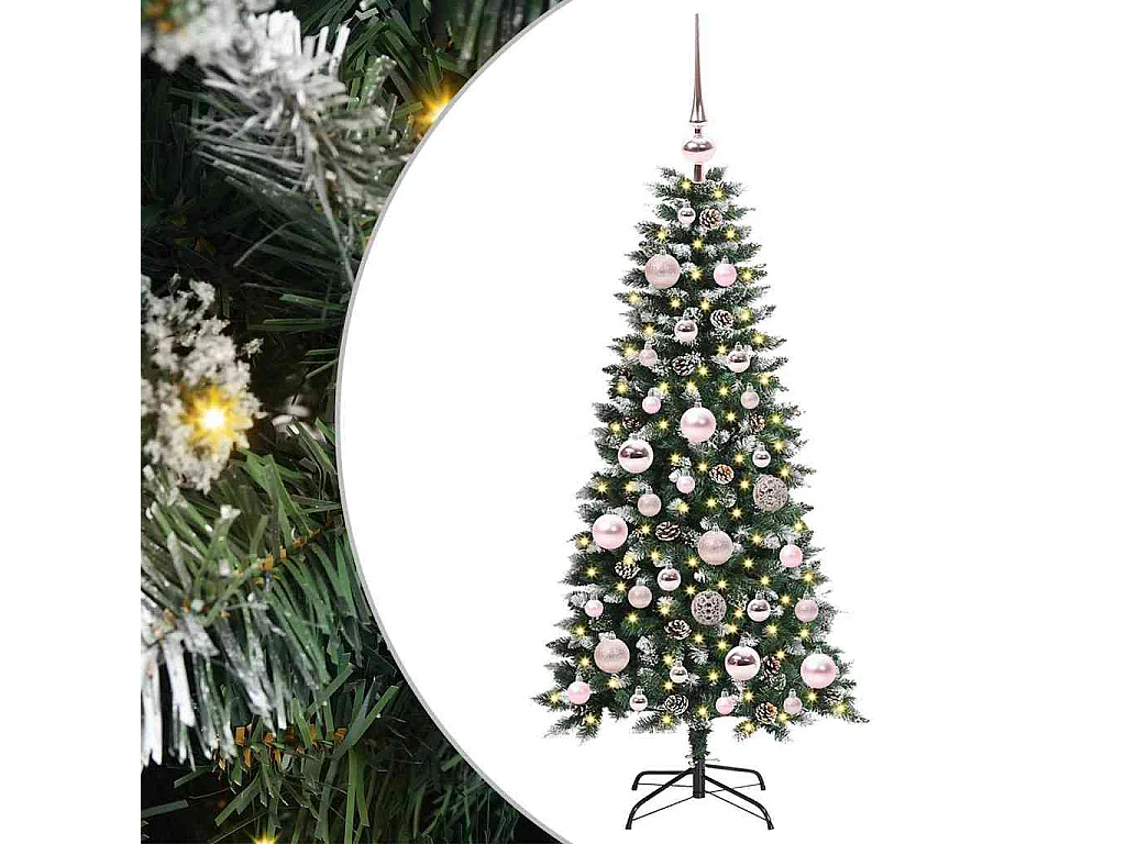 Albero di Natale artificiale con 150 LED Verde 55 x 55 x 120 cm