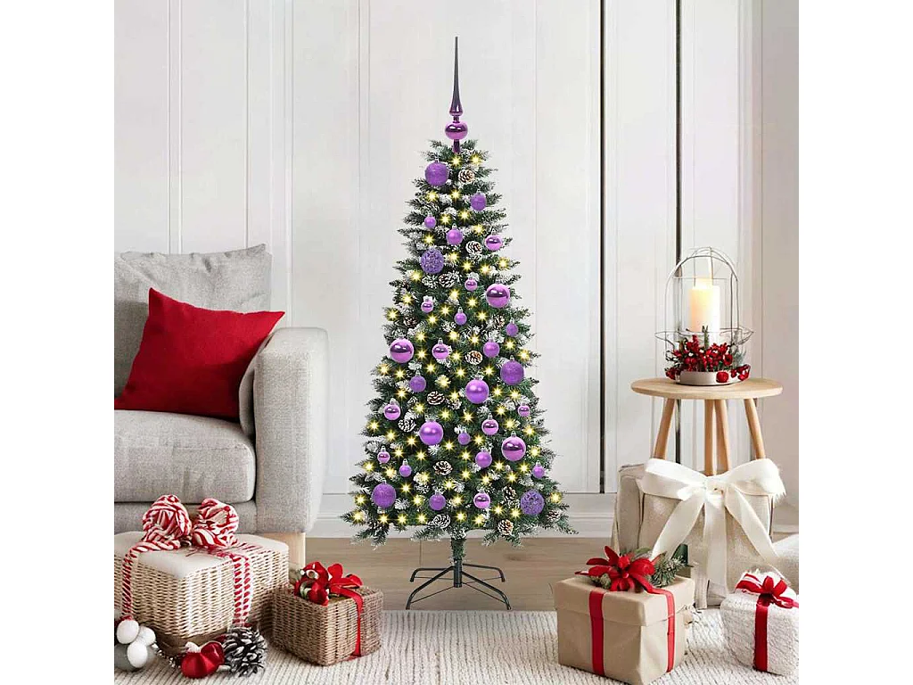 Albero di Natale artificiale con 150 LED Verde 55 x 55 x 120 cm