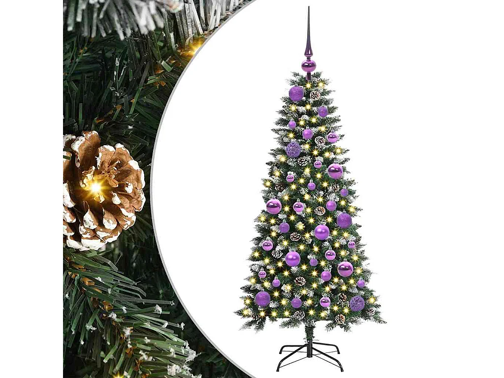 Sapin de Noël artificiel avec 150 LED Vert 55 x 55 x 120 cm