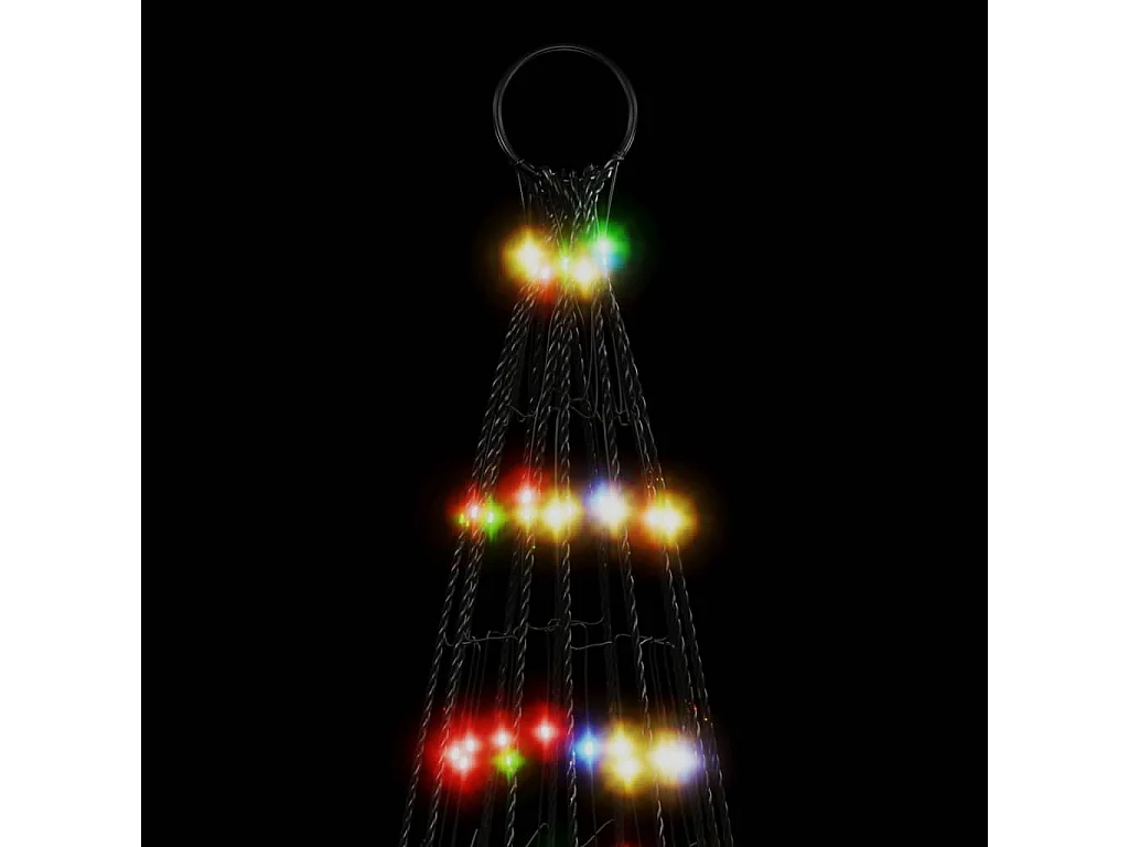 Sapin de Noël à LED sur mât de drapeau 1534 LED coloré 500 cm