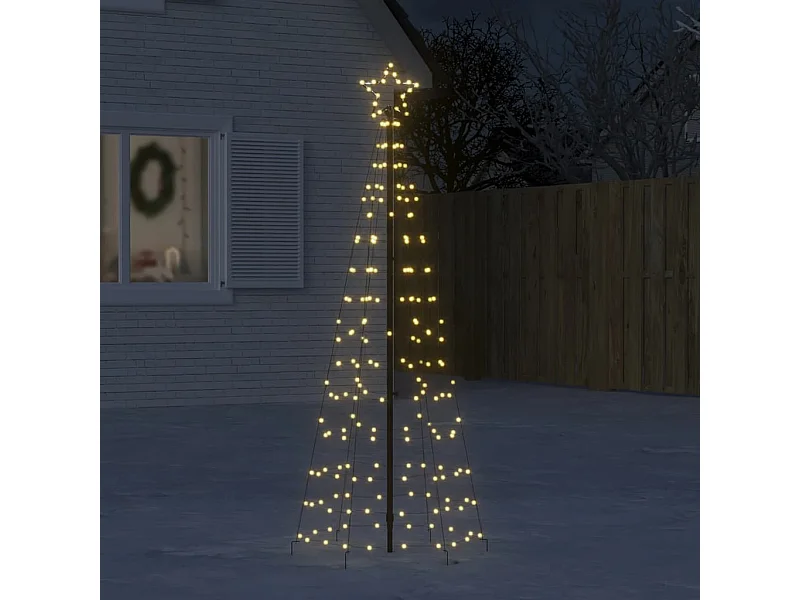 Sapin de Noël à LED avec piquets 220 LED blanc chaud 180 cm