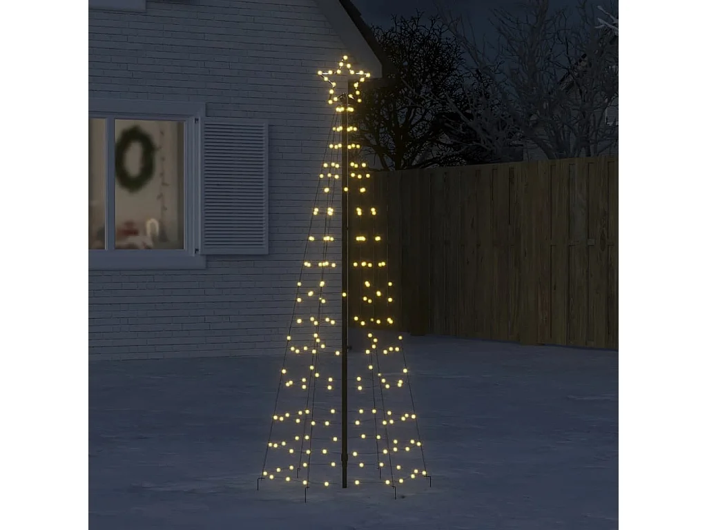 Albero di Natale a LED con pali 220 LED bianco caldo 180 cm
